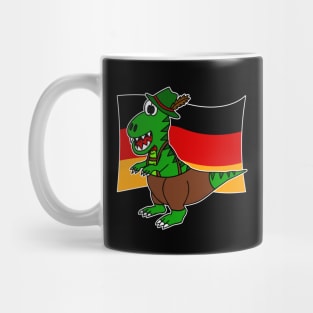 German Flag Dinosaur T-Rex Tyrolean Hat Lederhosen Funny Mug